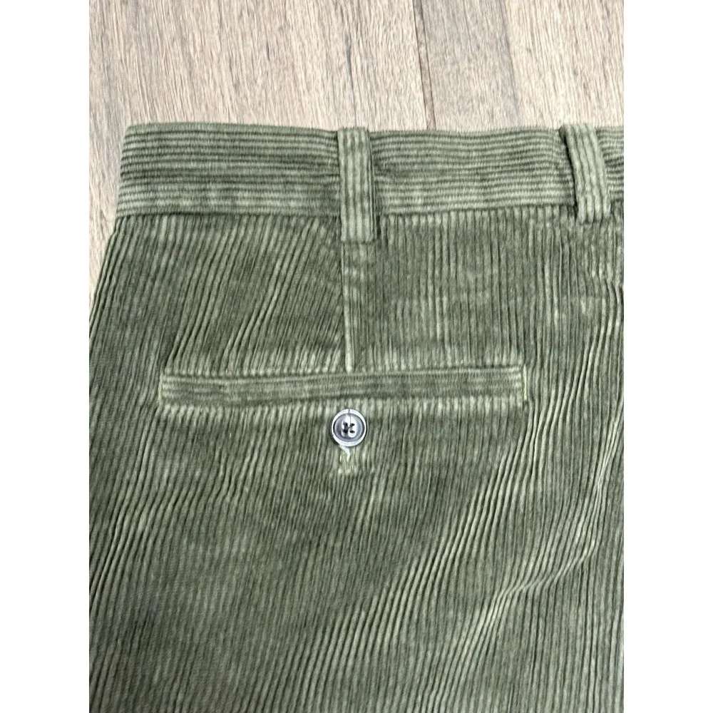 Brooks Brothers Green Clark Corduroy 100% Cotton Pants Men's 38X30 Flat Preppy